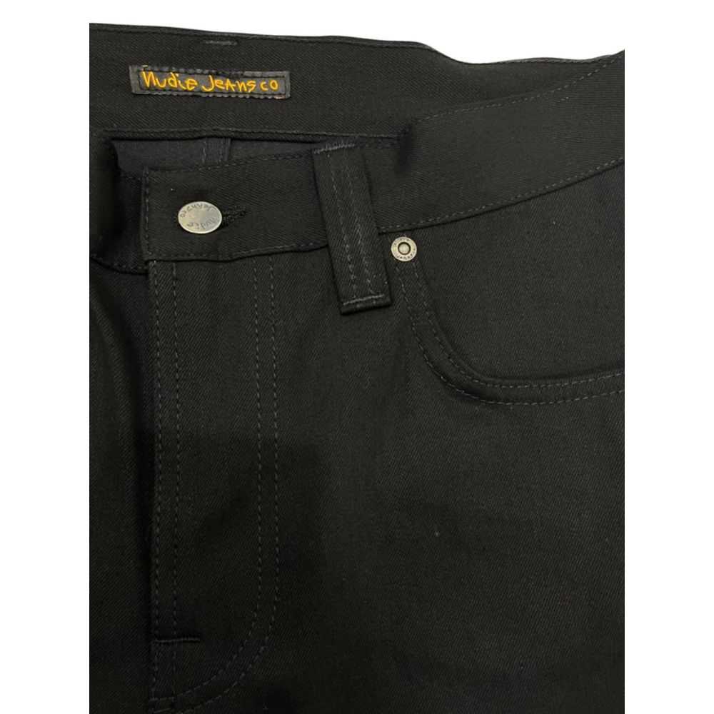 Nudie Jeans Black Cotton Denim Jeans