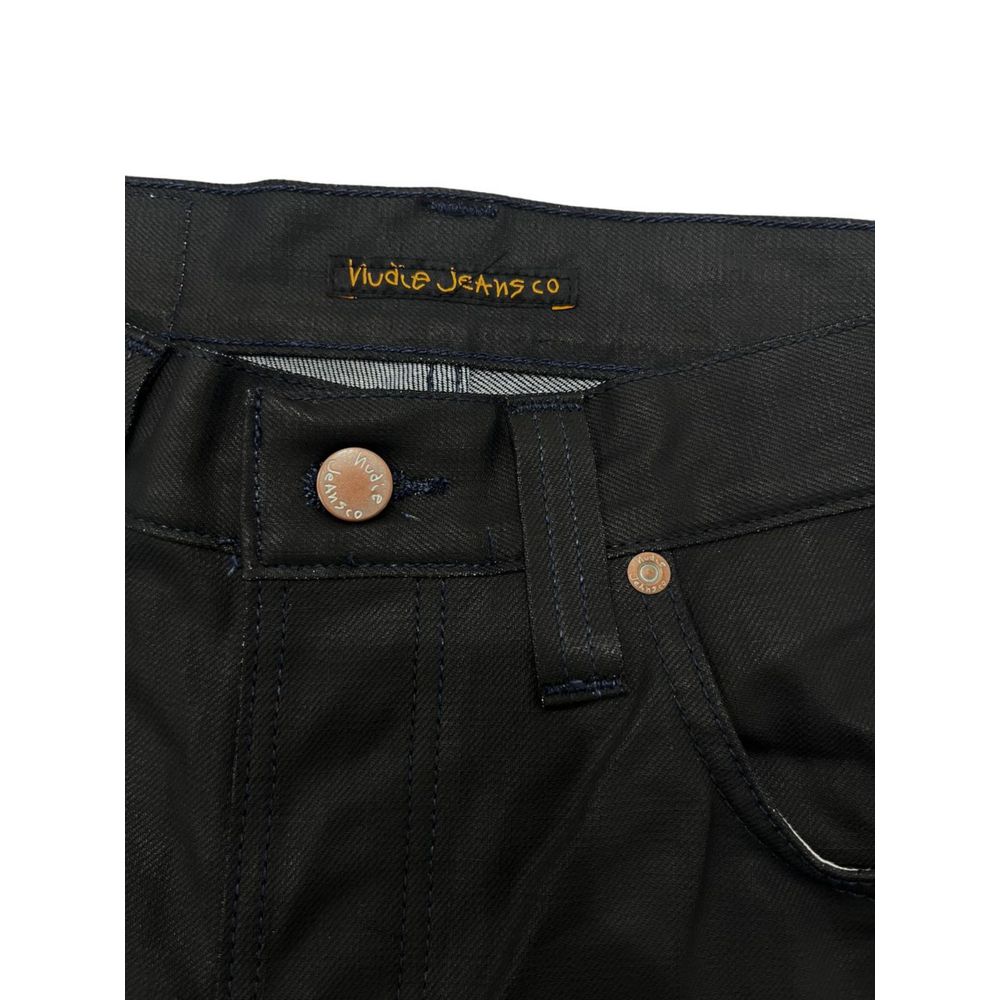 Nudie Jeans Schwarze Baumwoll-Jeans aus Denim