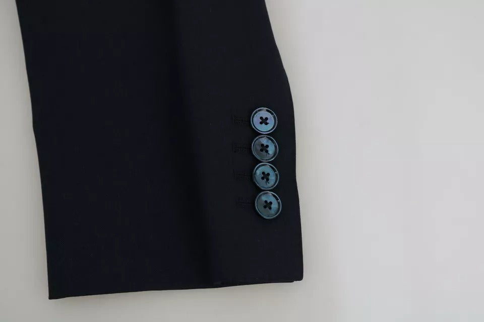 Dolce & Gabbana Blue Wool MARTINI Blazer Vest 2 Piece
