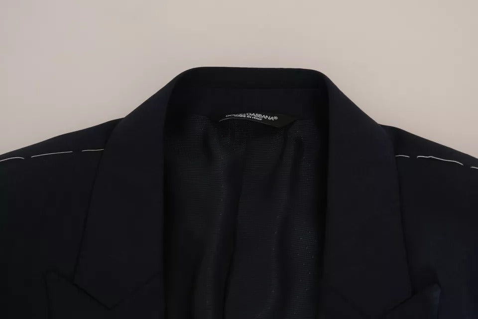 Dolce & Gabbana Blue Wool MARTINI Blazer Vest 2 Piece