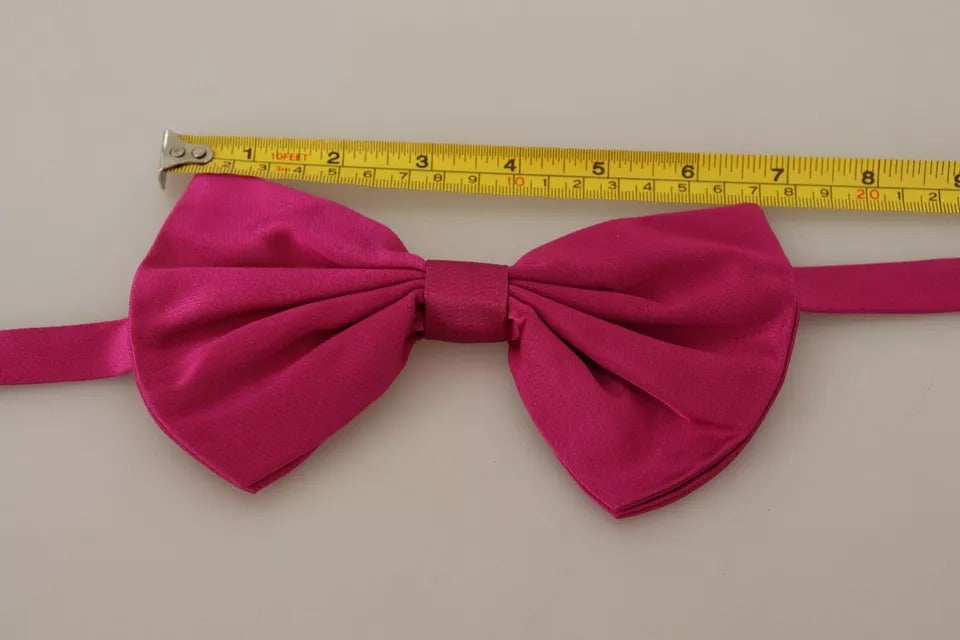 Dolce & Gabbana Pink 100% Silk Adjustable Bow Tie Men