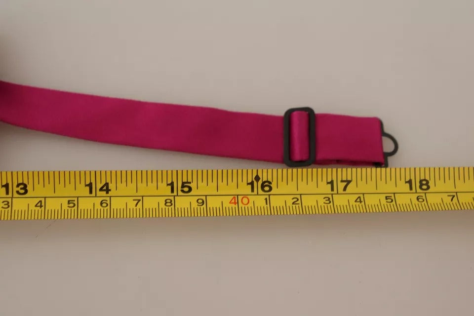 Dolce & Gabbana Pink 100% Silk Adjustable Bow Tie Men