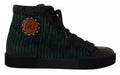 Dolce & Gabbana Green Corduroy High Top Sneakers Men's Casual Shoes