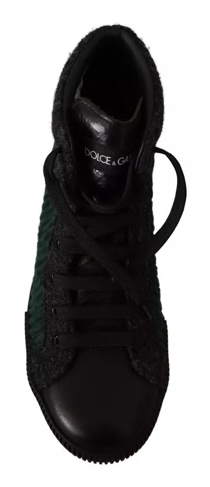 Dolce & Gabbana Green Corduroy High Top Sneakers Men's Casual Shoes
