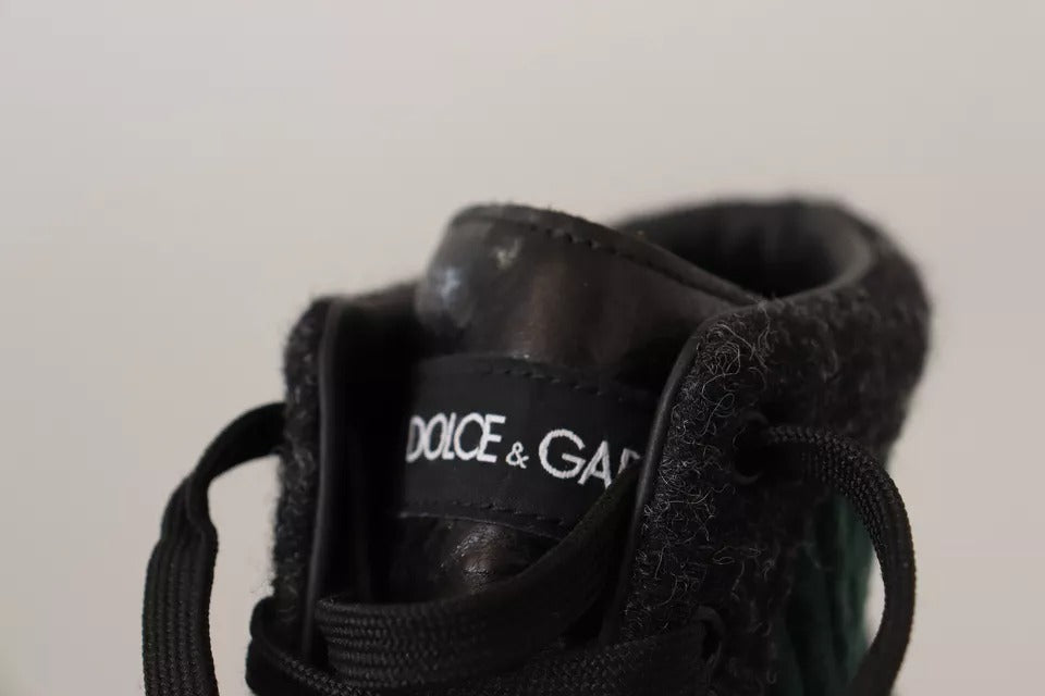 Dolce & Gabbana Green Corduroy High Top Sneakers Men's Casual Shoes