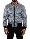 Dolce & Gabbana Hellblauer Bombermantel Männer Jacke
