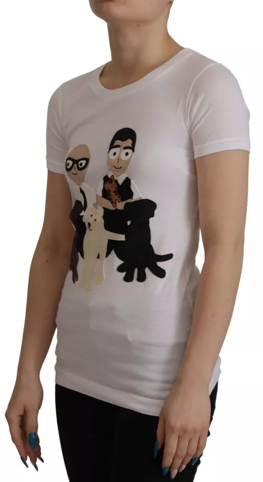 Dolce & Gabbana White #DGFamily Patch Cotton T-Shirt