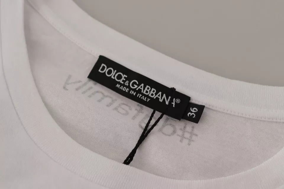 Dolce & Gabbana White #DGFamily Patch Cotton T-Shirt