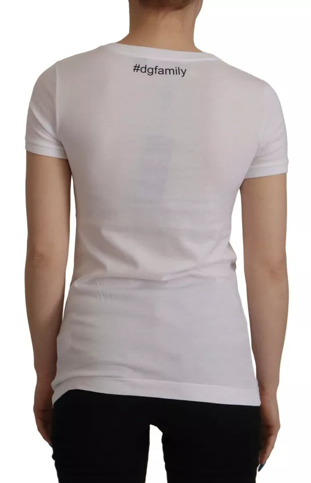 Dolce & Gabbana White #DGFamily Patch Cotton T-Shirt