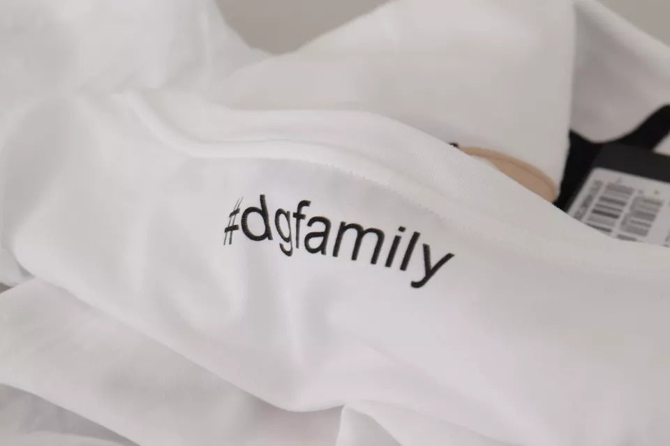 Dolce & Gabbana White #DGFamily Patch Cotton T-Shirt