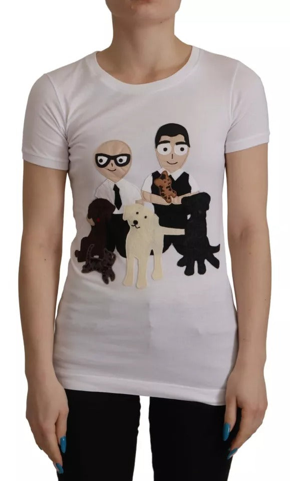 Dolce & Gabbana White #DGFamily Patch Cotton T-Shirt