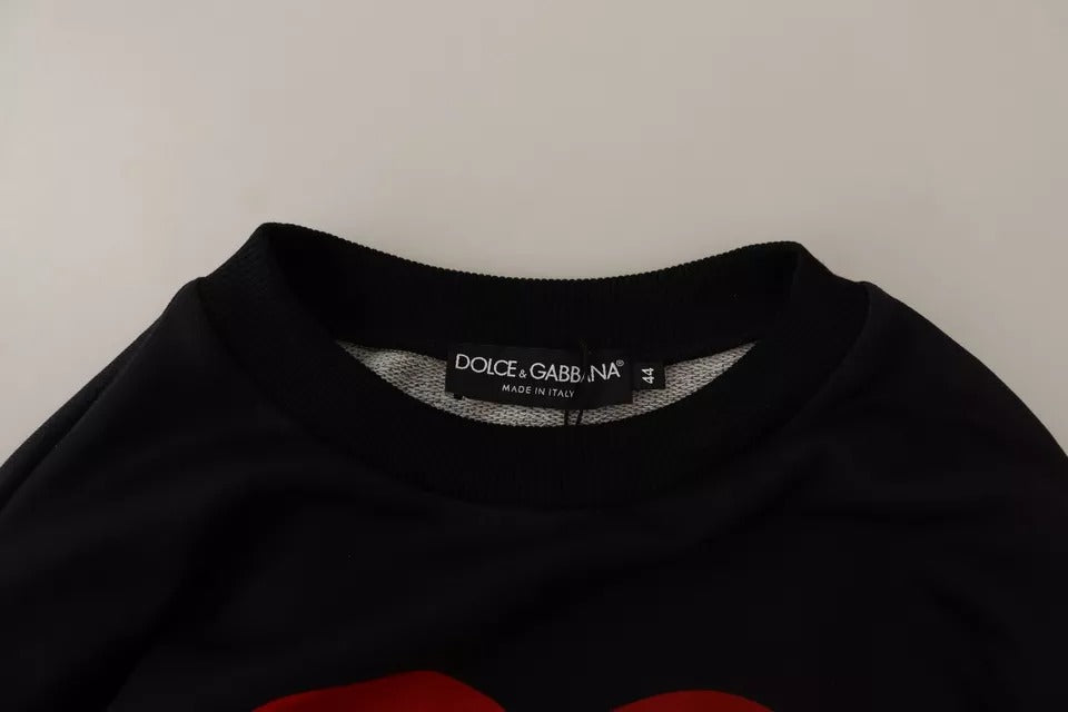 Dolce & Gabbana Black Cupid Print Hoodie Sweatshirt