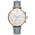 MVMT Elegant Gray Leather Wristwatch