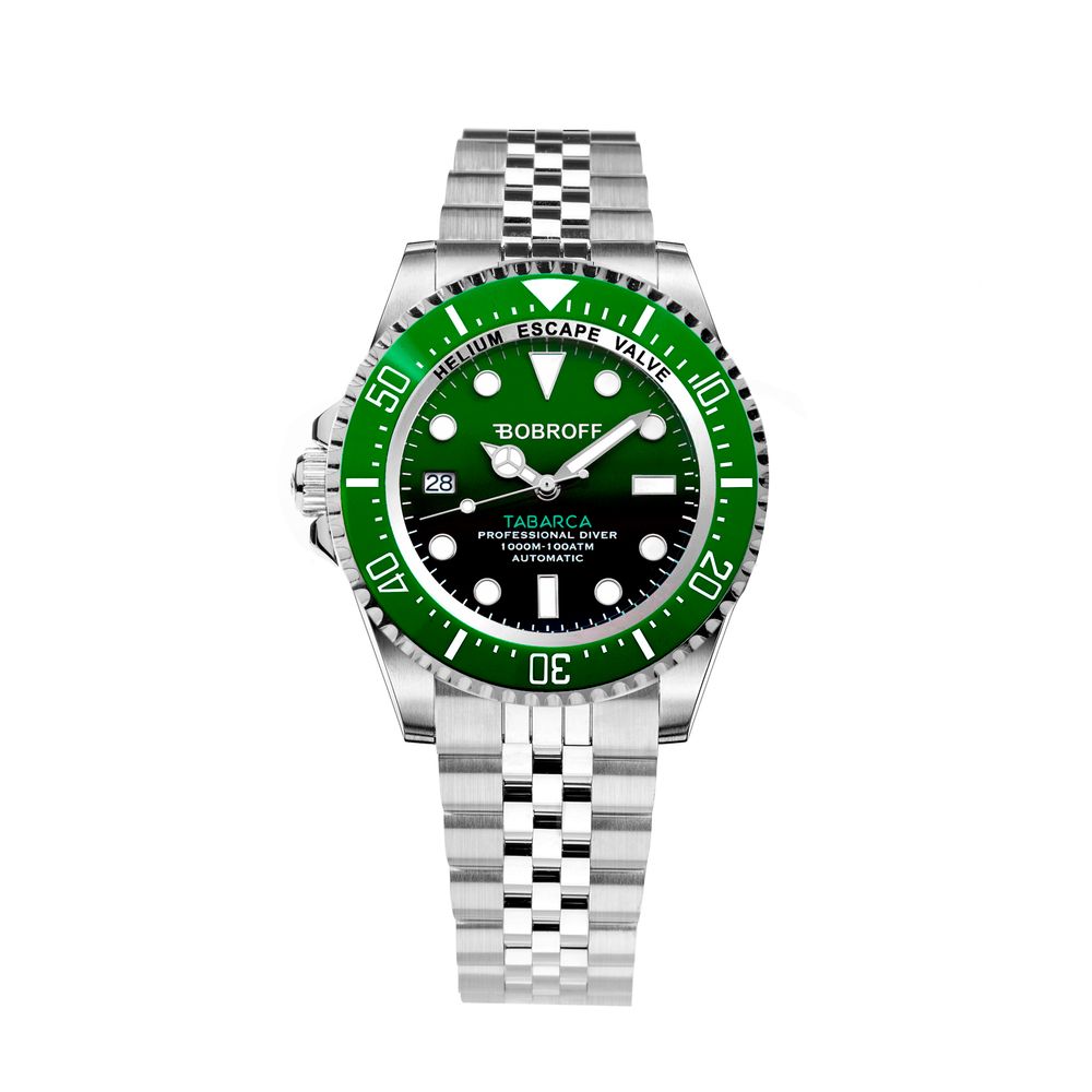Bobroff Sportliche Edelstahl-Armbanduhr in Silber