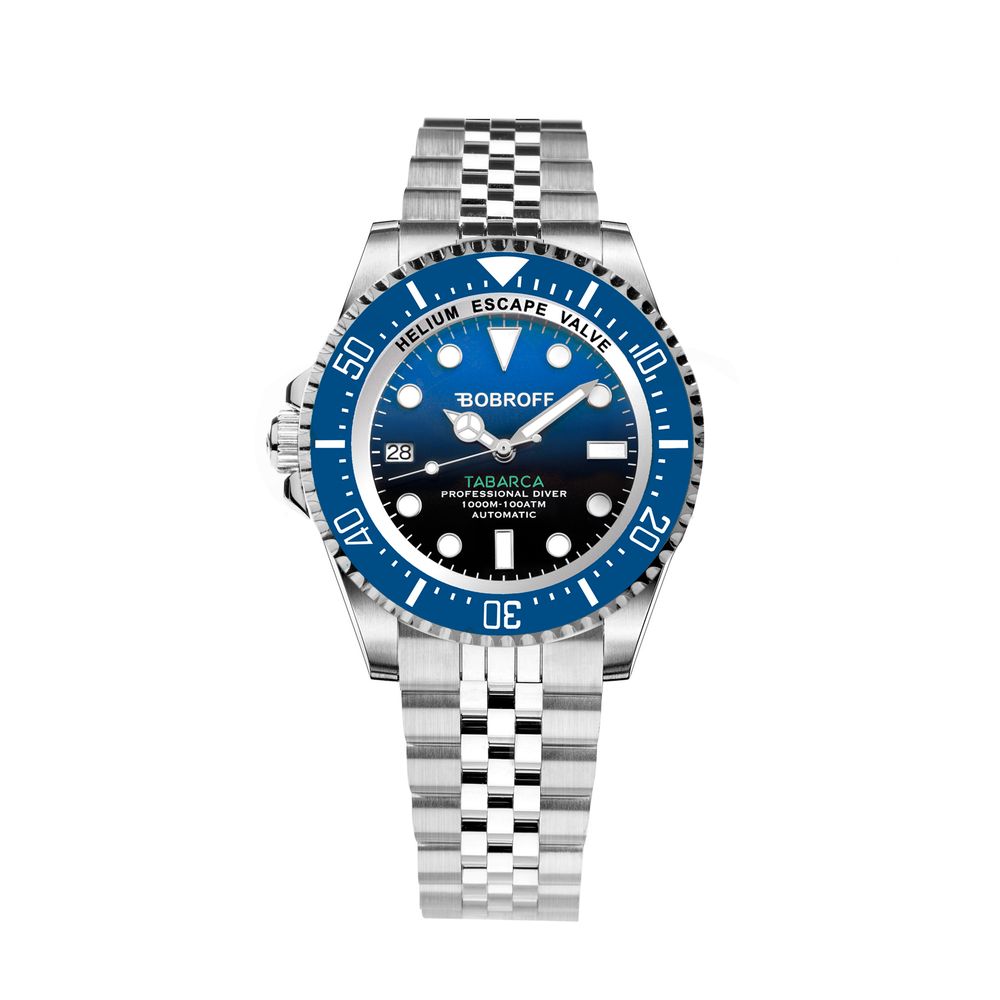 Bobroff Silver Stainless Steel Sports Watch