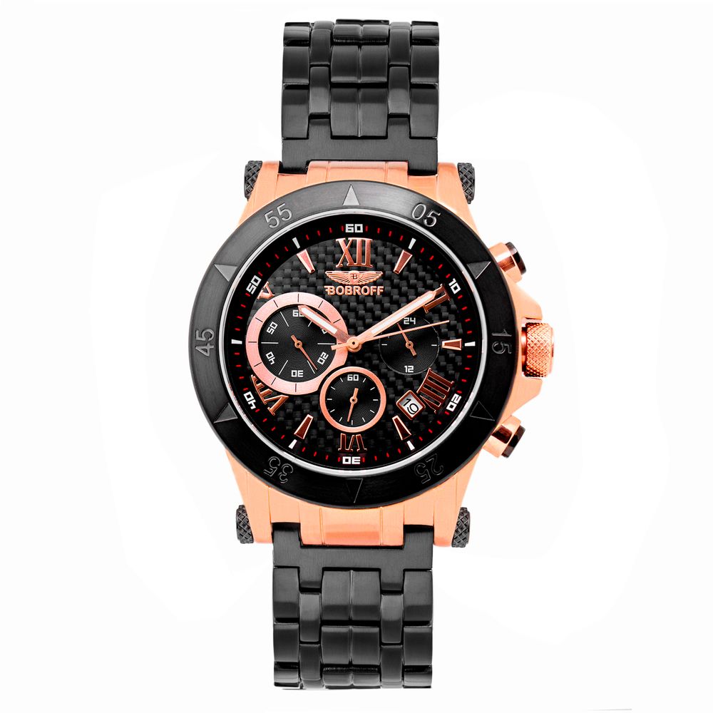 Bobroff Black Stainless Steel Wristwatch