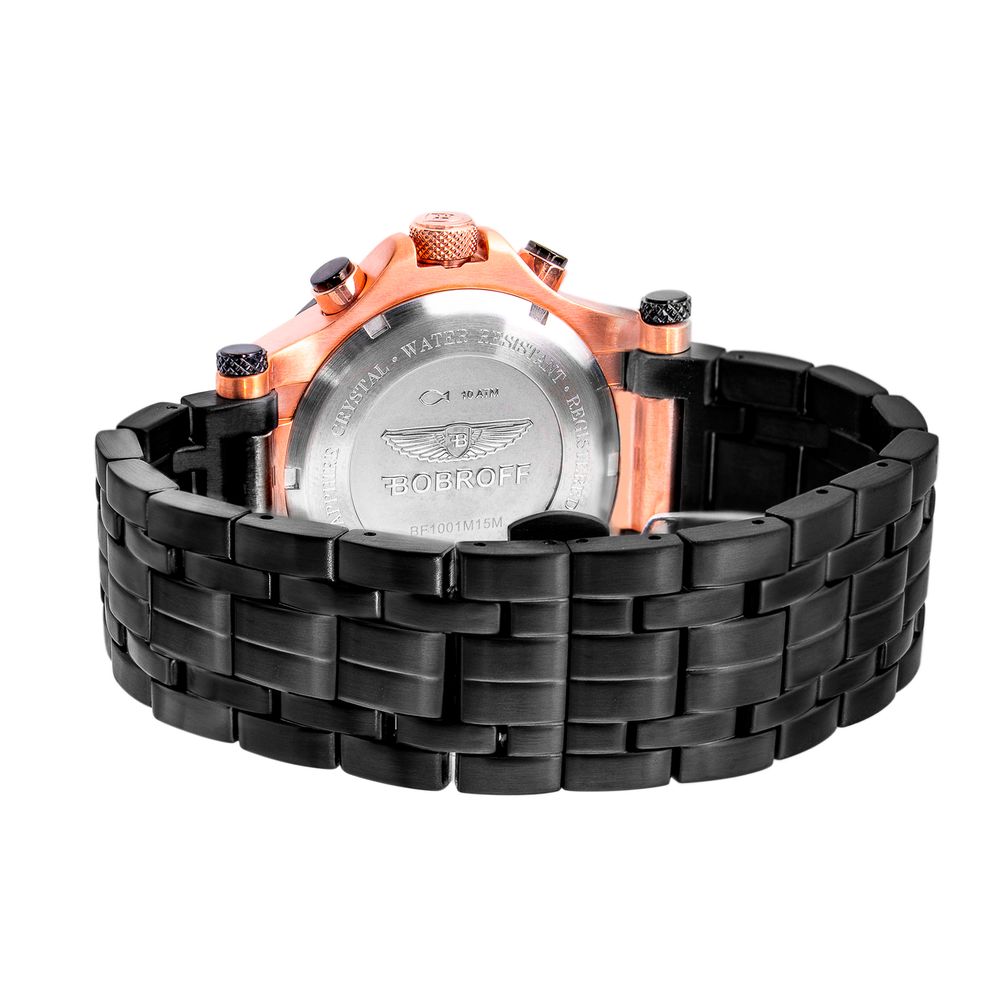 Bobroff Black Stainless Steel Wristwatch
