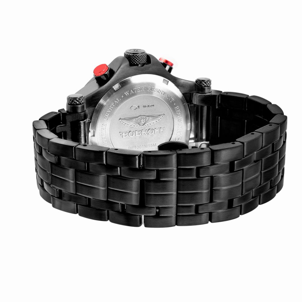 Bobroff Schwarze Edelstahl-Dress-Uhr