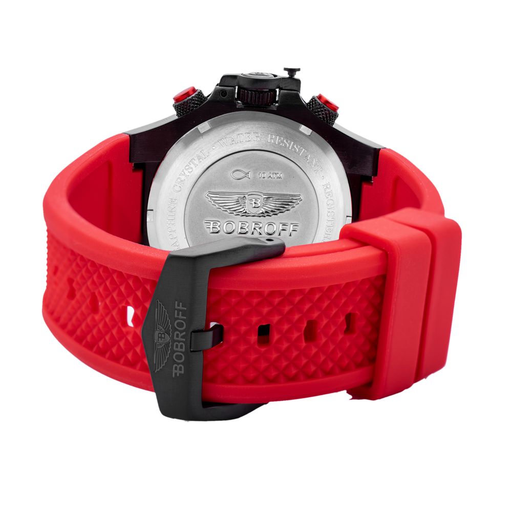 Bobroff Red Rubber Sports Watch