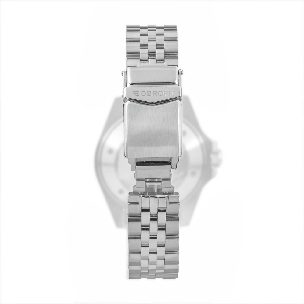 Bobroff Silberne Armbanduhr aus Edelstahl