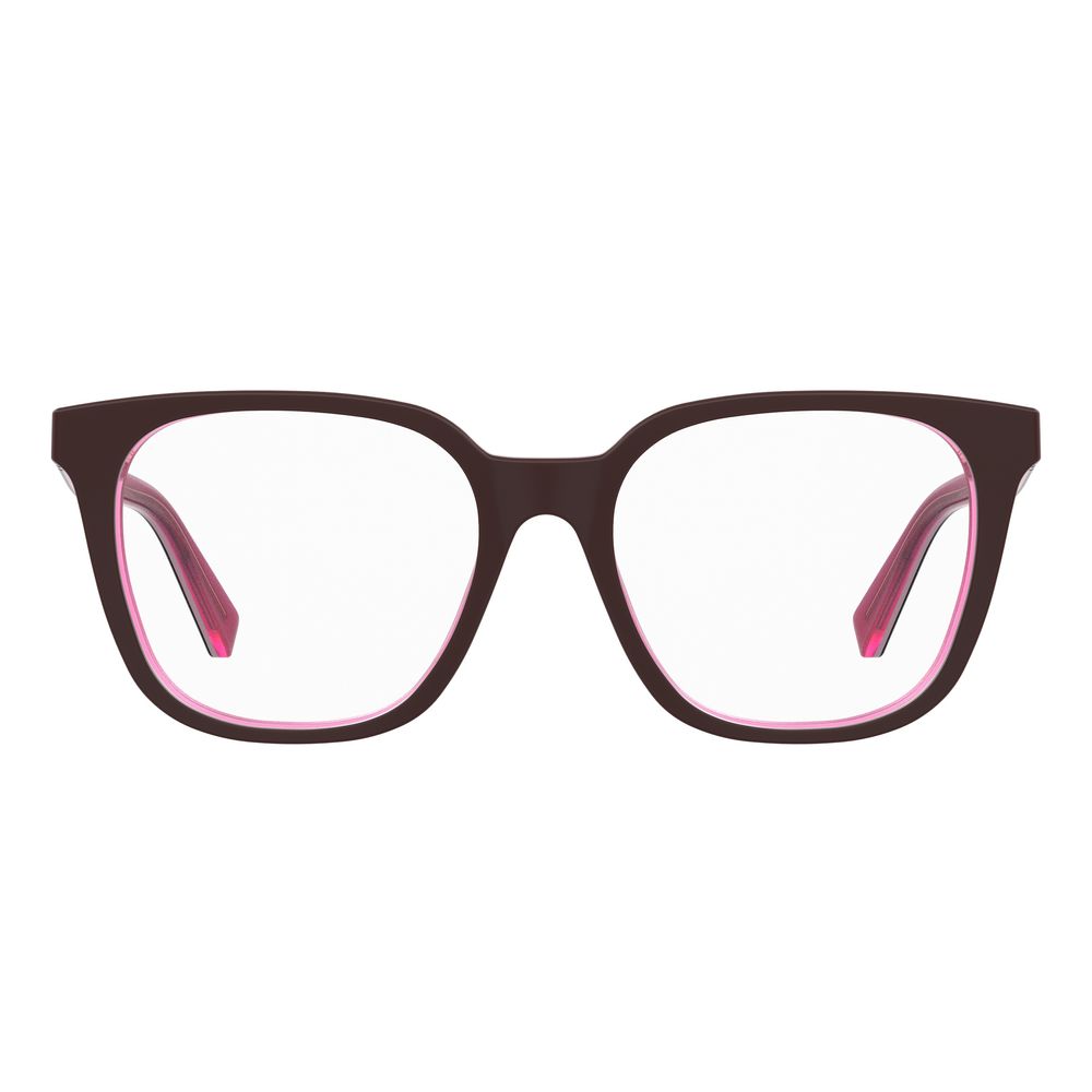 Love Moschino Burgunderfarbene Brillengestelle aus Acetat