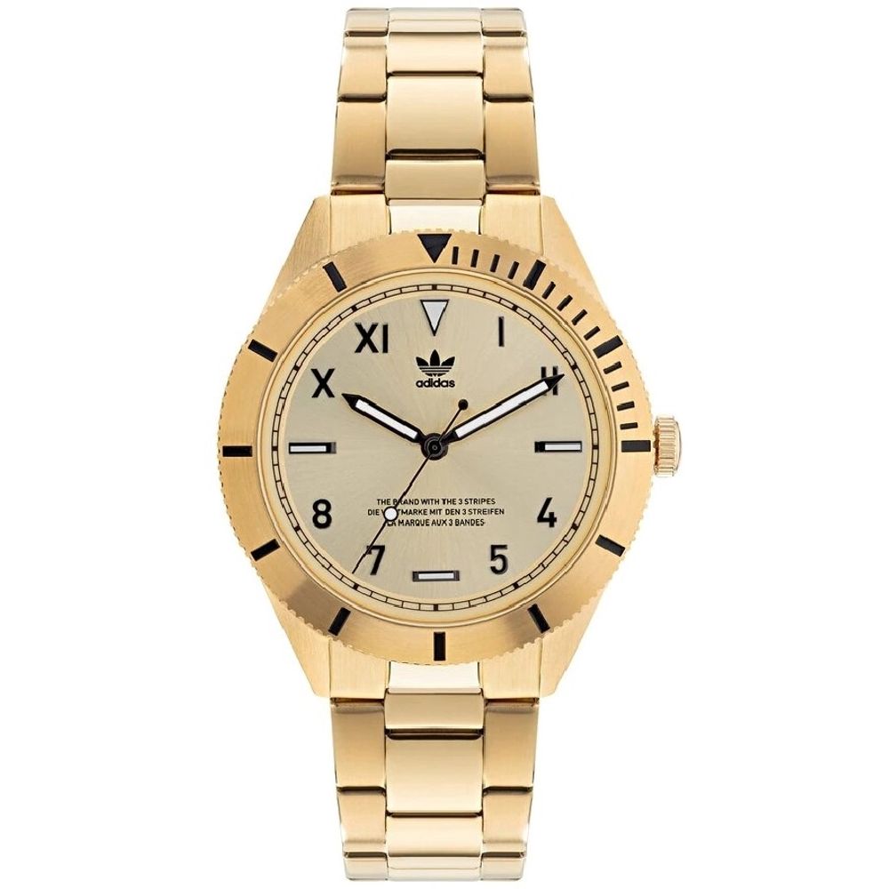 Adidas Goldene Armbanduhr aus Edelstahl