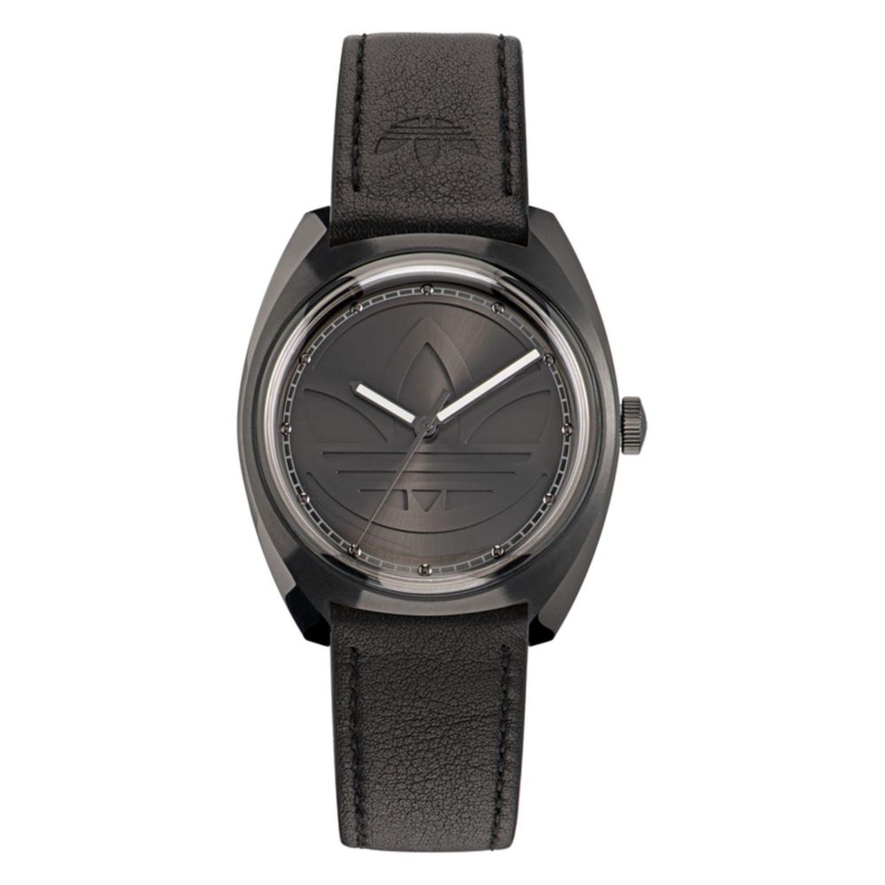 Adidas Schwarze Lederkleid-Uhr