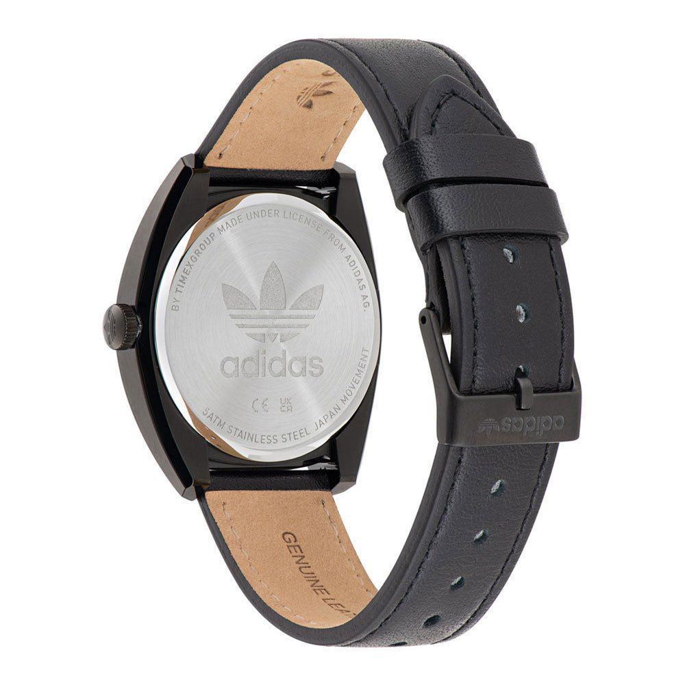 Adidas Schwarze Lederkleid-Uhr