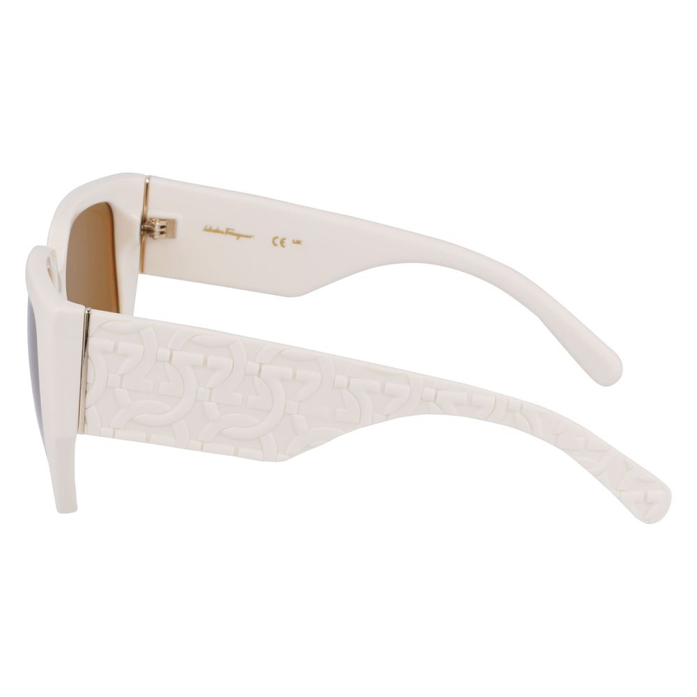 Ferragamo White Bio-Injected Sunglasses