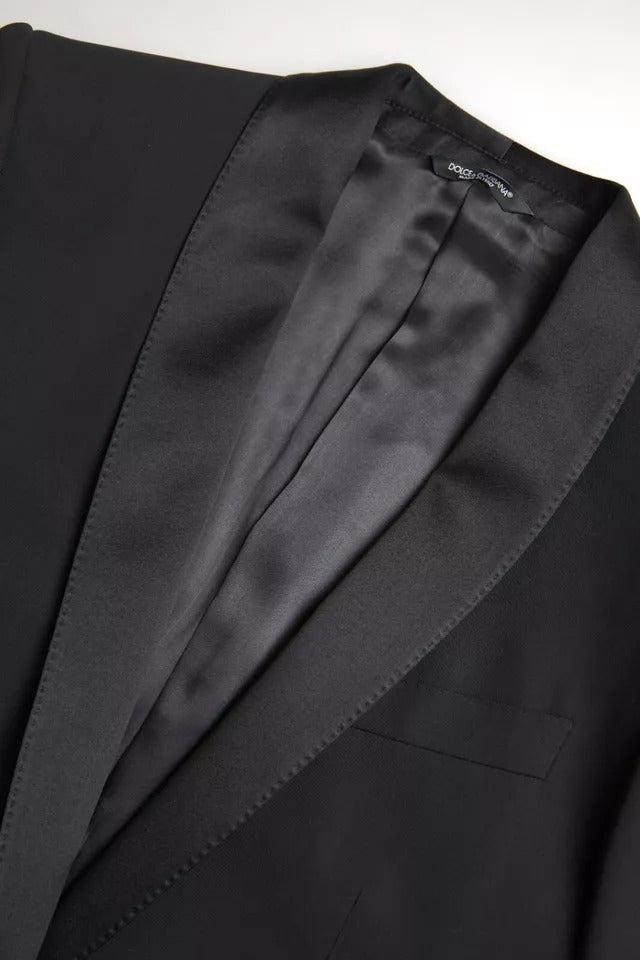 Dolce & Gabbana Schwarzer einreihiger Wollblazer MARTINI Bekleidung