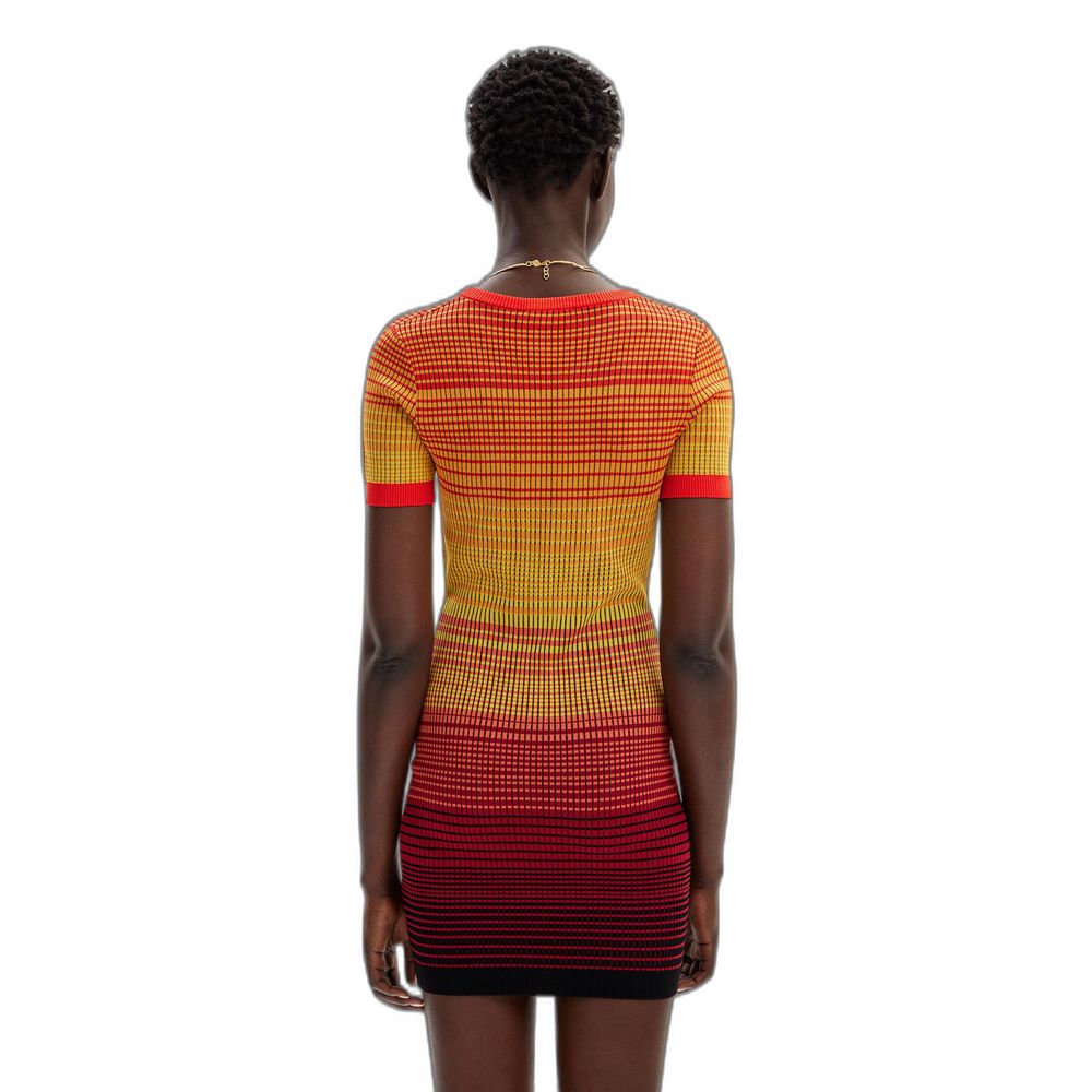 Desigual Rotes Viskose-Midikleid