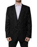 Dolce & Gabbana Black Striped Single-Breasted Wool Blazer
