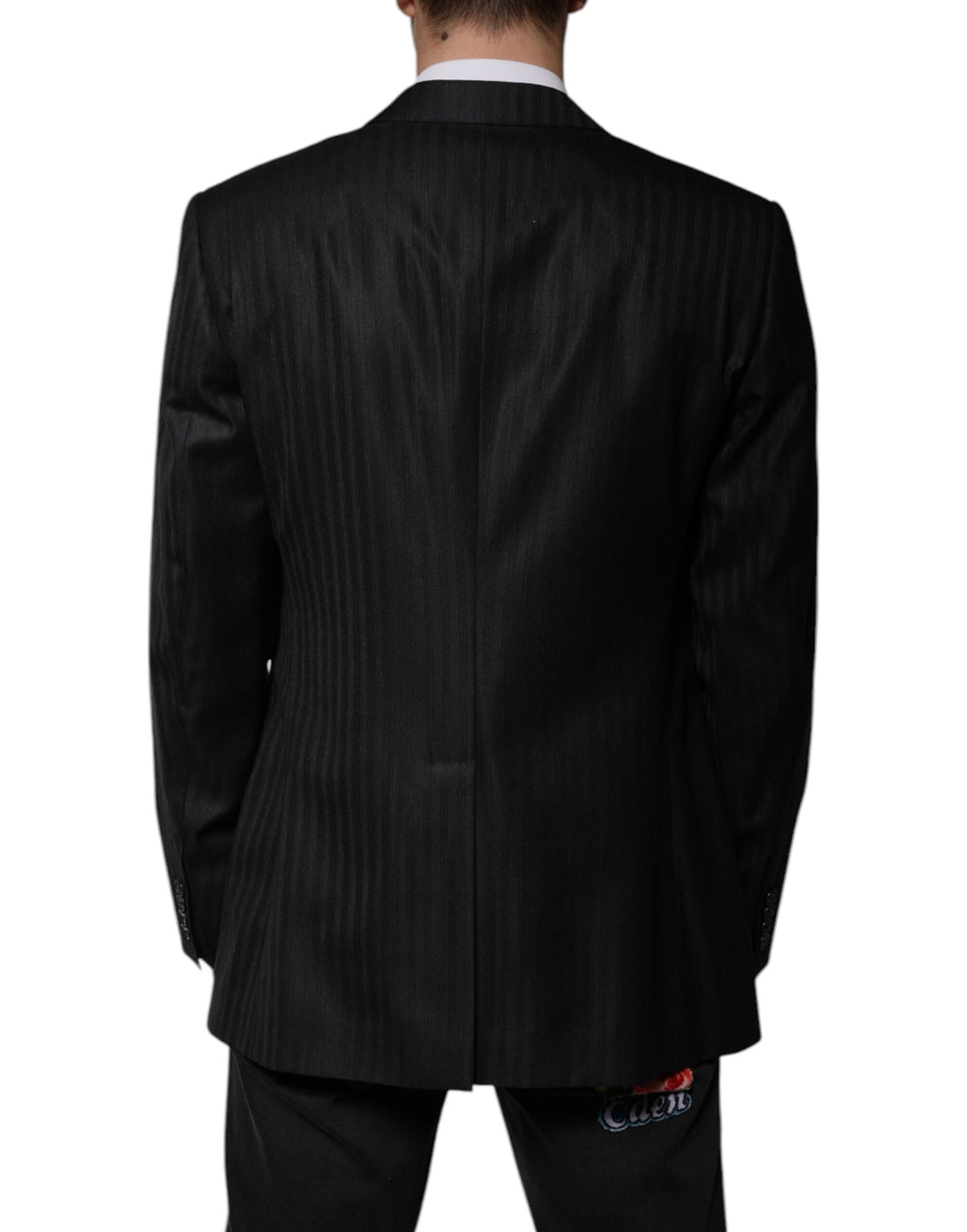 Dolce & Gabbana Black Striped Single-Breasted Wool Blazer