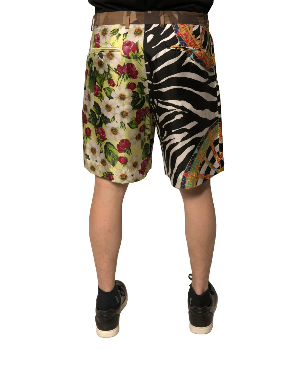 Dolce & Gabbana Multicolor Patchwork Silk Men's Chino Shorts