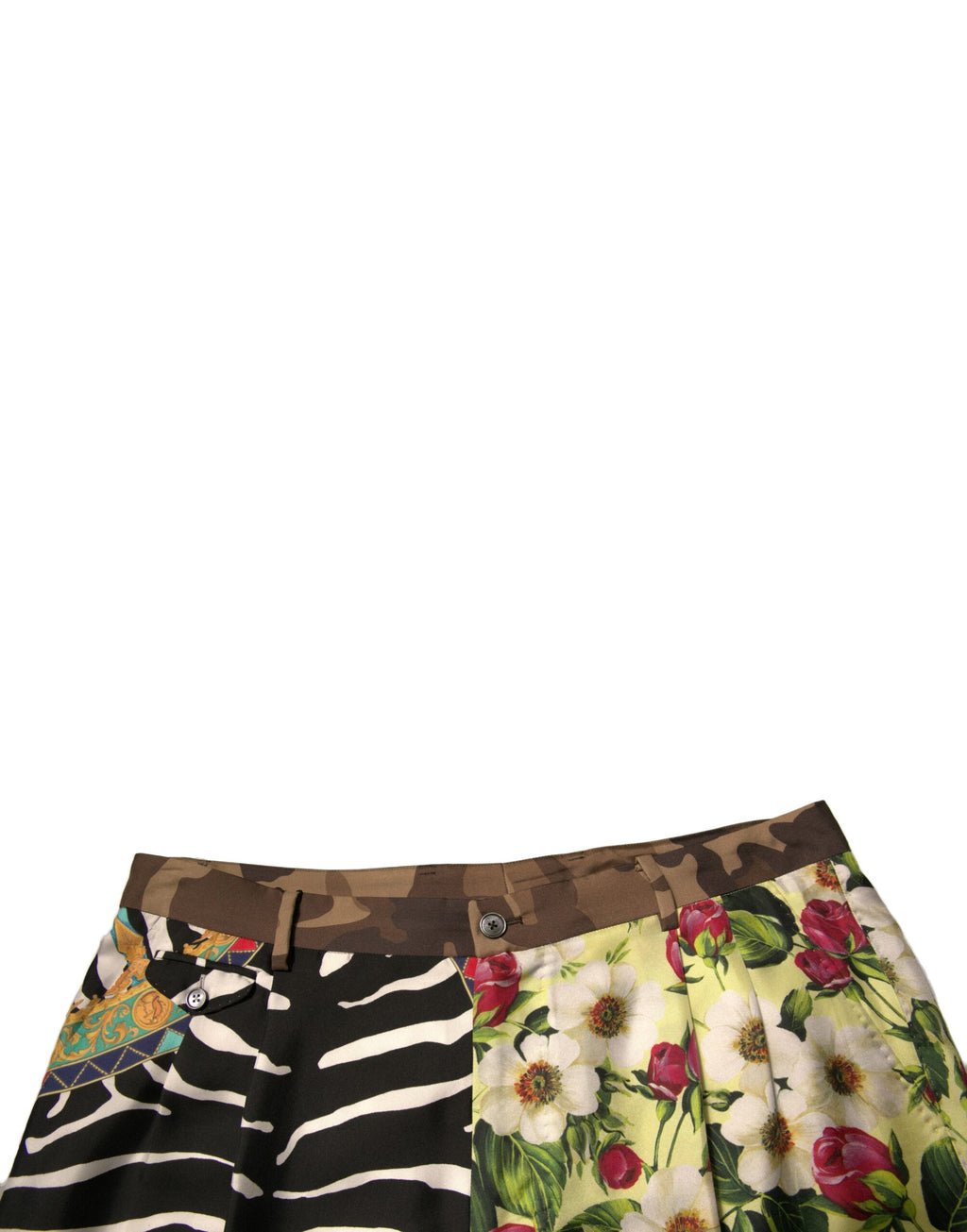 Dolce & Gabbana Multicolor Patchwork Silk Men's Chino Shorts