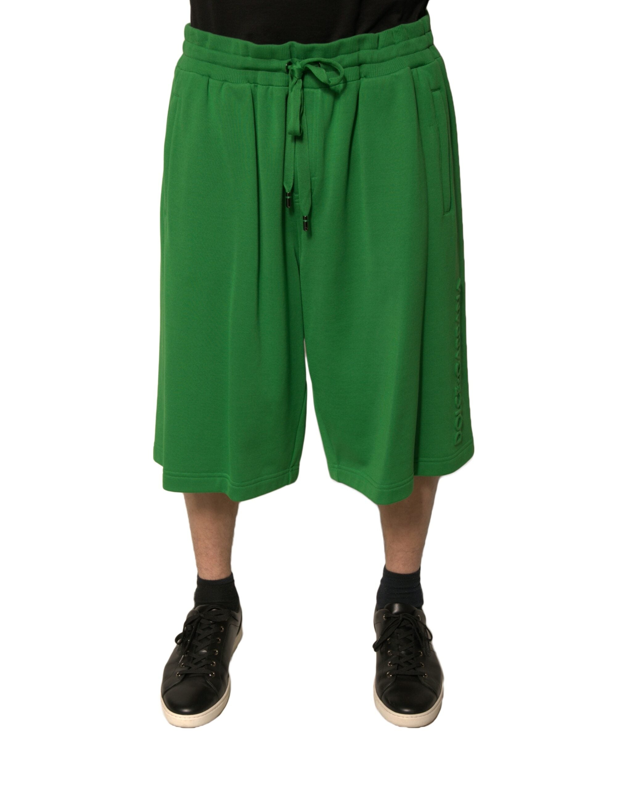 Dolce & Gabbana Grüne Baumwollmischung Herren Bermudashorts