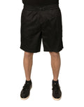 Dolce & Gabbana Black Mid-Rise Polyester Jersey Shorts
