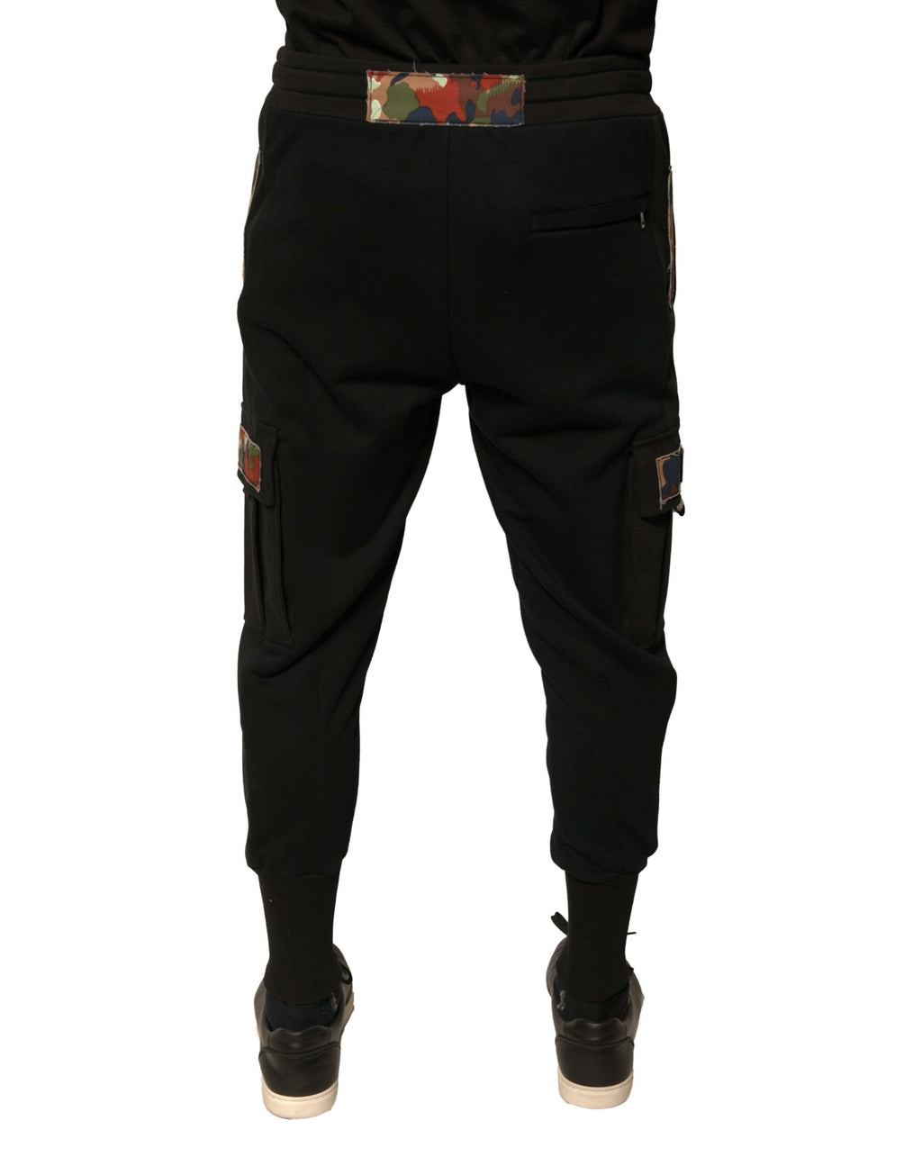 Dolce & Gabbana Black Cotton Jogger Cargo Sweatpants