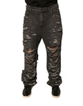 Dolce & Gabbana Gray Distressed Cotton Straight Men's Denim Jeans