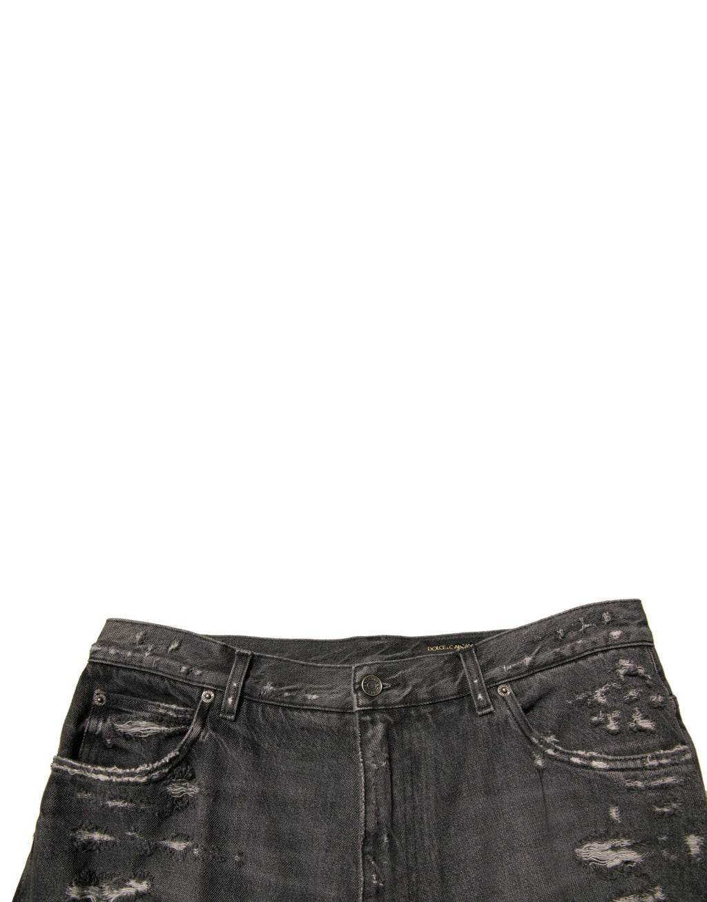 Dolce & Gabbana Gray Distressed Cotton Straight Men's Denim Jeans