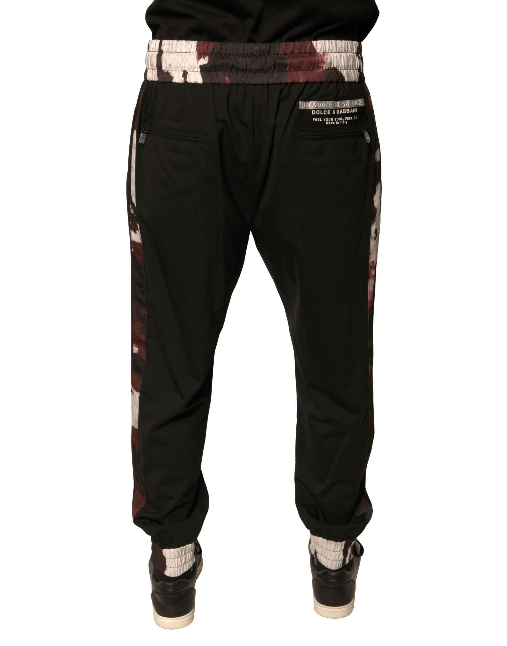 Dolce & Gabbana Black Camouflage Wool Jogger Sweatpants
