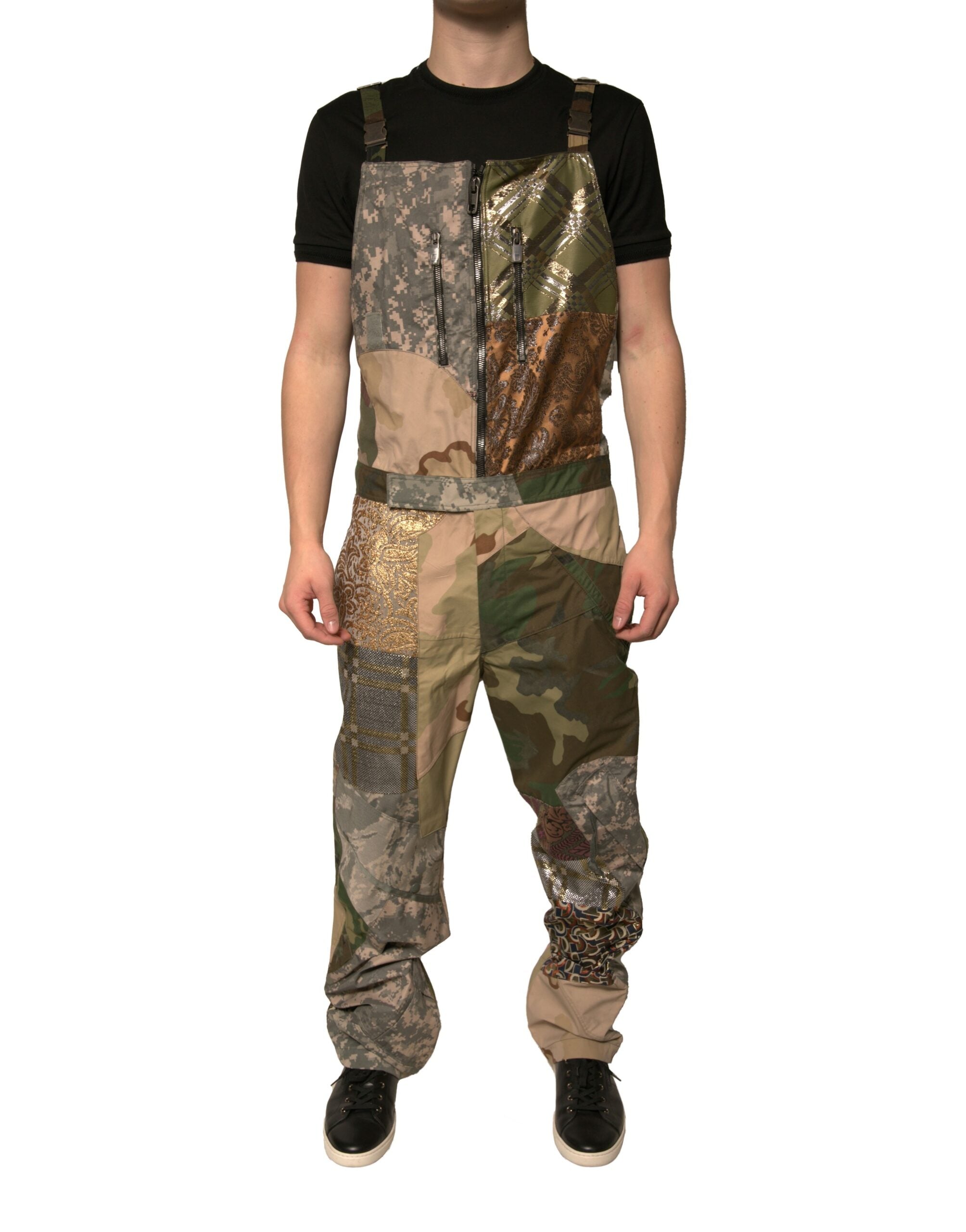 Dolce & Gabbana Multicolor Patchwork Camouflage Jumpsuit