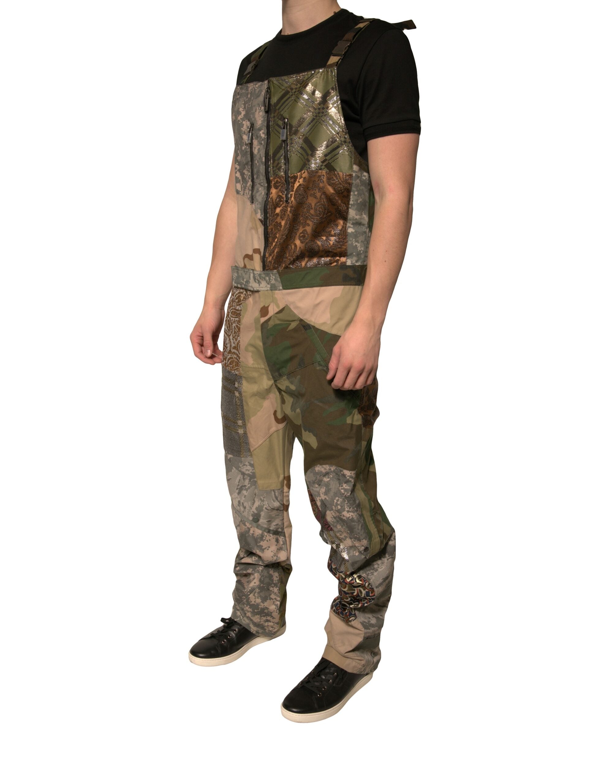 Dolce & Gabbana Multicolor Patchwork Camouflage Jumpsuit