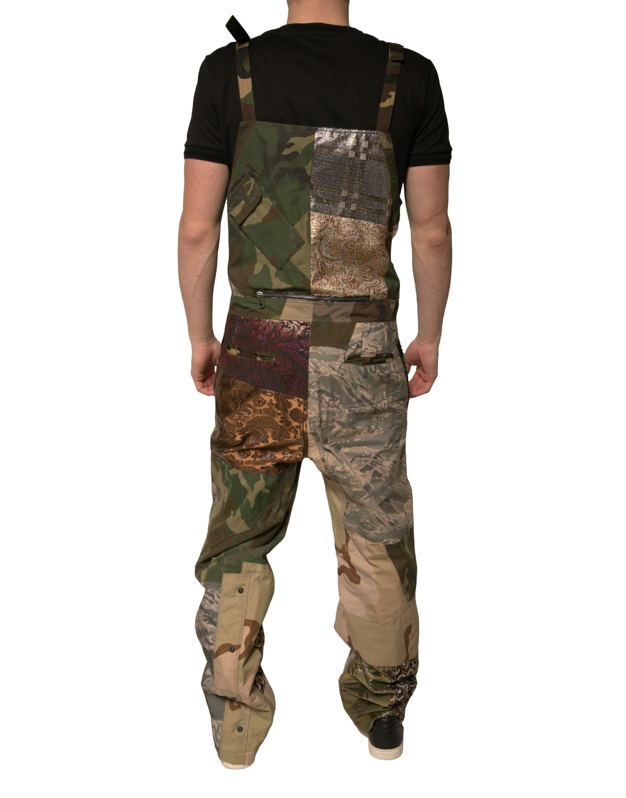 Dolce & Gabbana Multicolor Patchwork Camouflage Jumpsuit