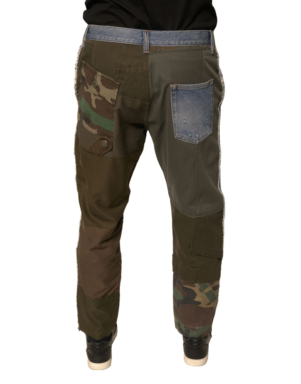 Dolce & Gabbana Blue Distressed Straight Cropped Denim Jeans
