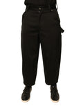Dolce & Gabbana Schwarze Baumwoll-Cropped-Hose mit mittlerer Taille