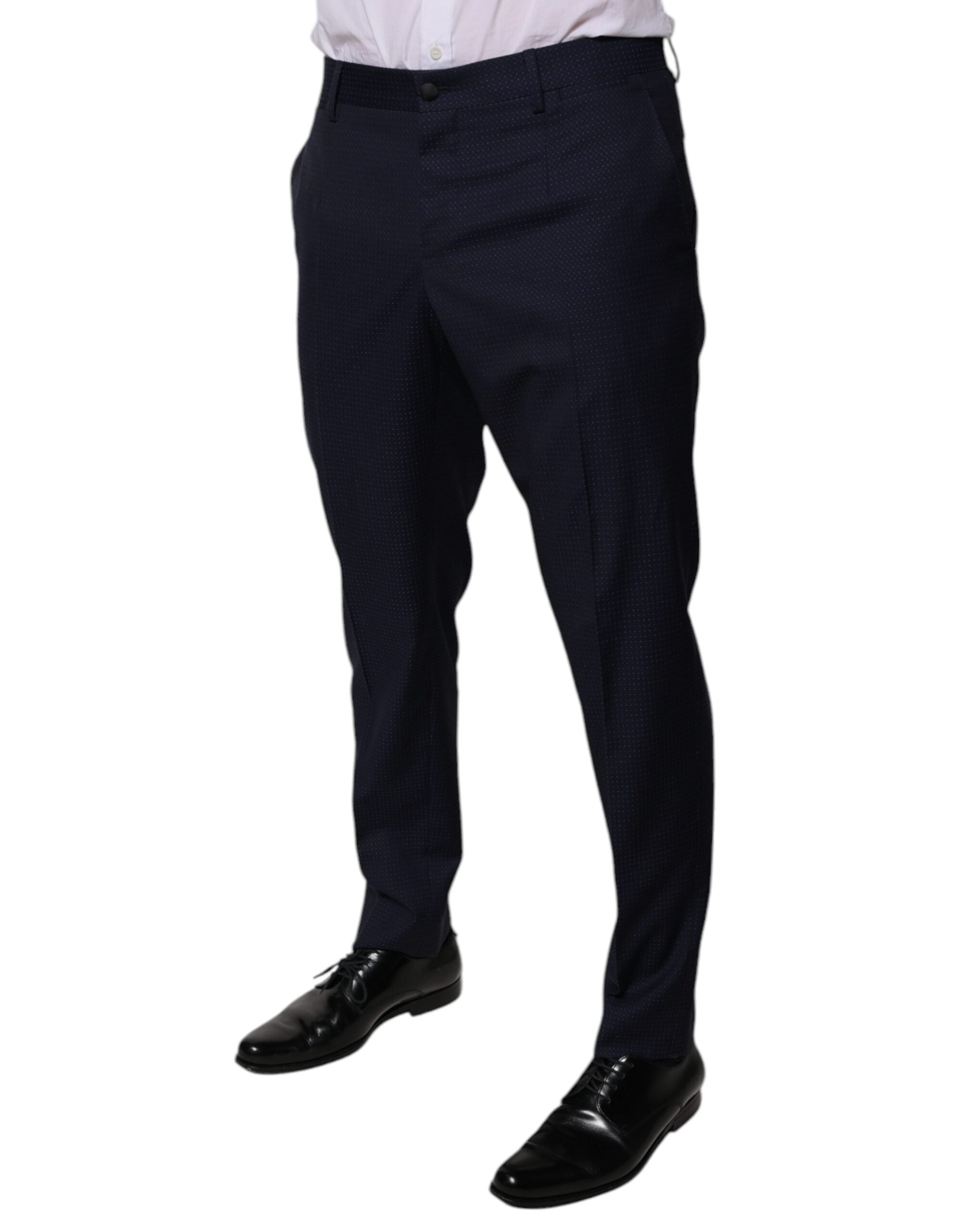 Dolce & Gabbana Dark Blue Cotton Men's Suit Trousers