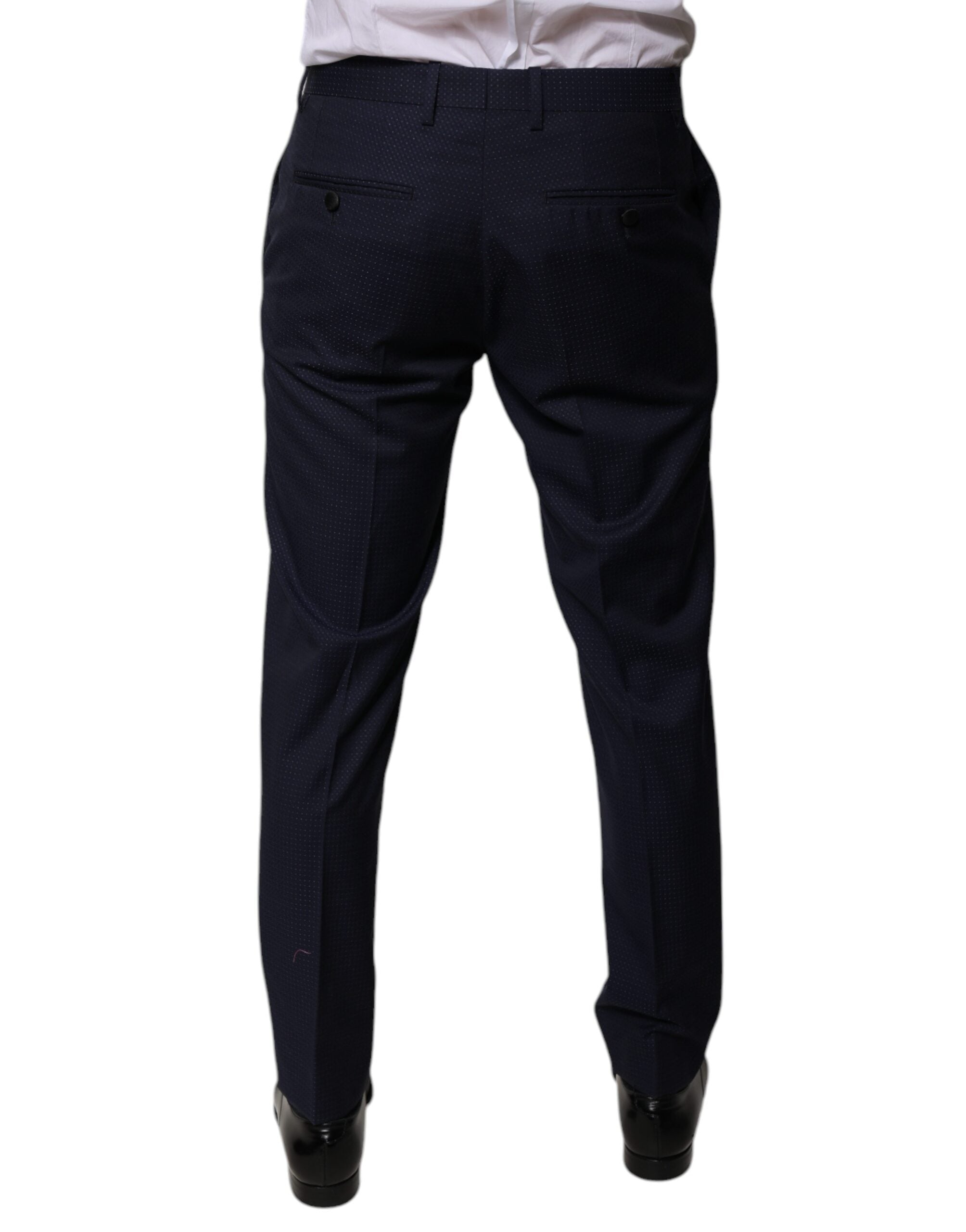 Dolce & Gabbana Dark Blue Cotton Men's Suit Trousers