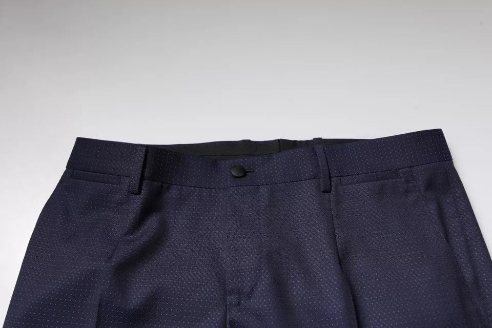 Dolce & Gabbana Dark Blue Cotton Men's Suit Trousers