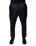 Dolce & Gabbana Dark Blue Cotton Skinny Sweatpants